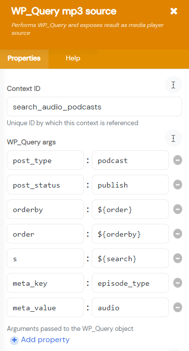 wp_query podcast